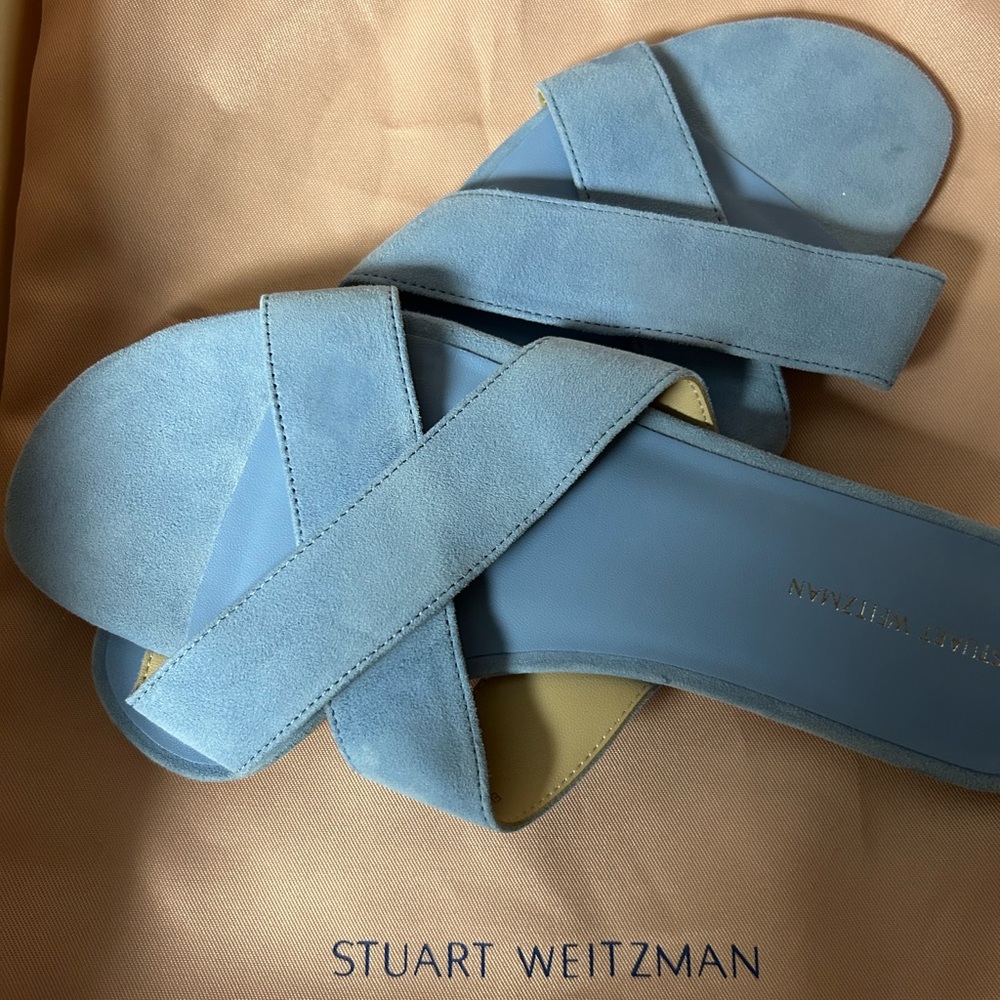 Stuart Weitzman Light Blue Suede Sandals